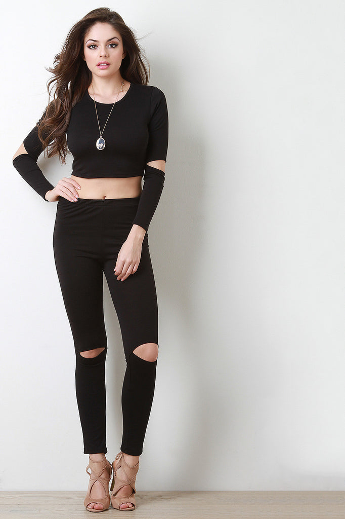 Slit Knees Leggings