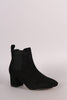 Elastic Gore Block Heeled Ankle Boots