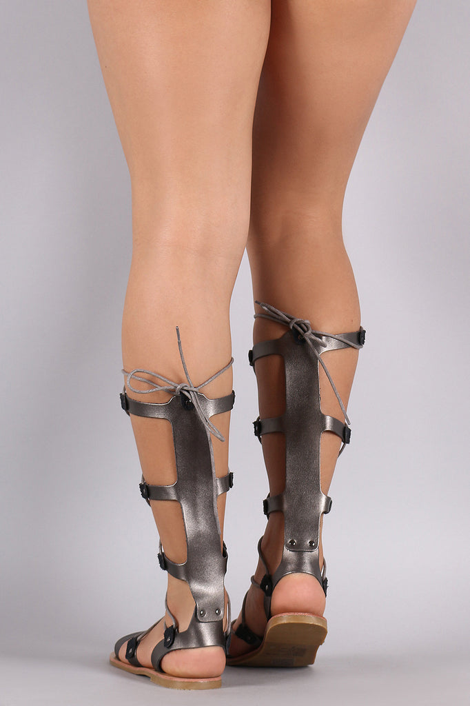 Strappy Gladiator Lace Up Flat Sandal