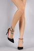 Anne Michelle Colorblock Pointy Toe Ankle Strap Pump