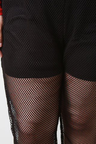 Semi-Sheer Fishnet Jogger Pants