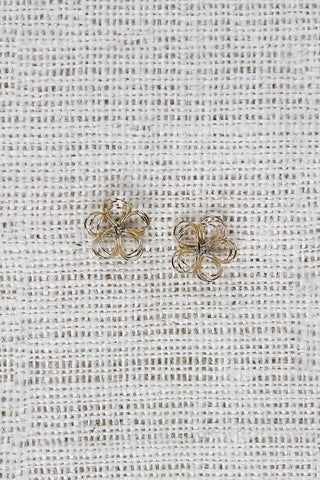 Layered Wire Flower Earrings