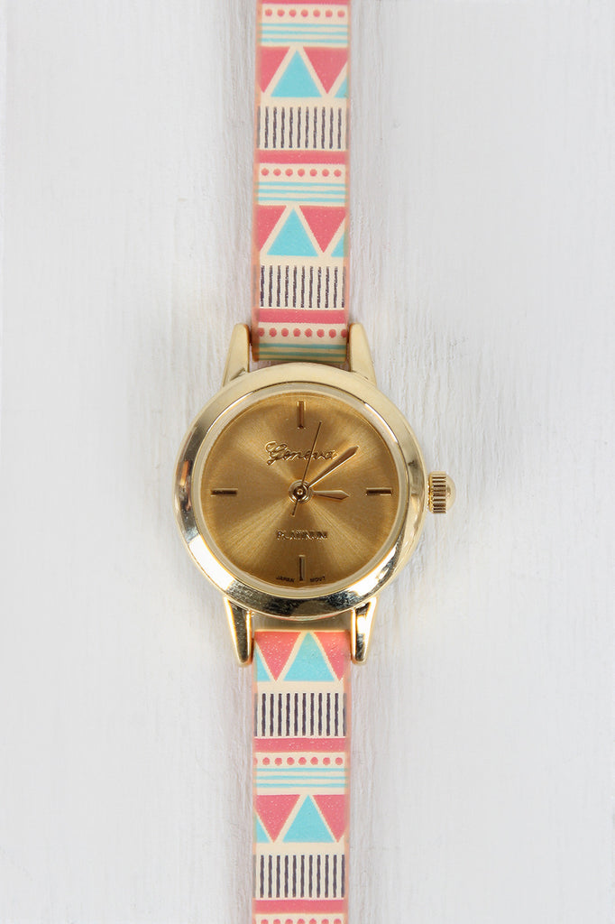 Geo Pattern Skinny Watch