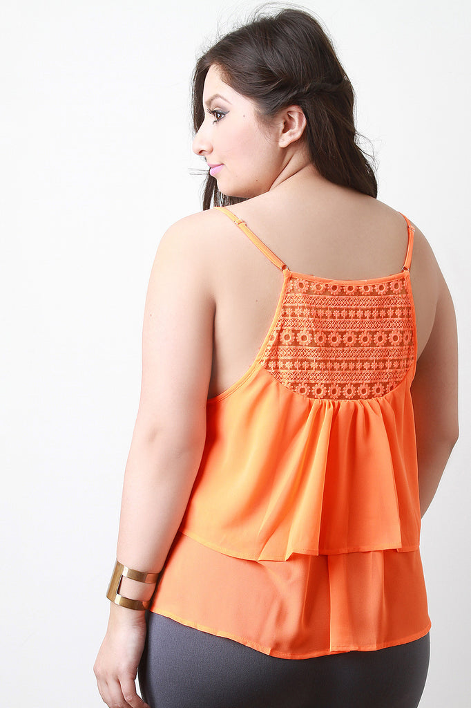 Embroider Double Tier Sleeveless Top