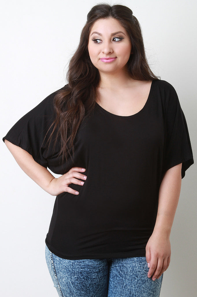 Round Neck Dolman Sleeve Top