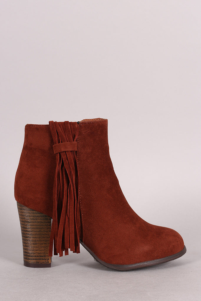 Qupid top fringe boots