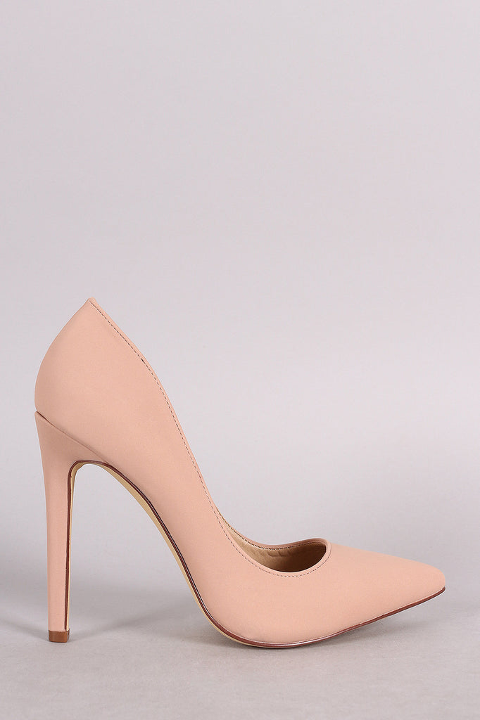 Nubuck Pointy Toe Single Sole Pump