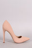 Nubuck Pointy Toe Single Sole Pump