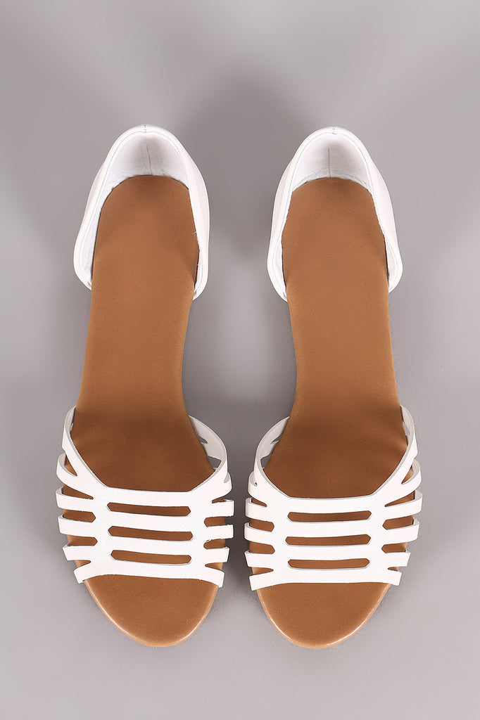 Breckelle Open Toe Cutout Dorsay Flat