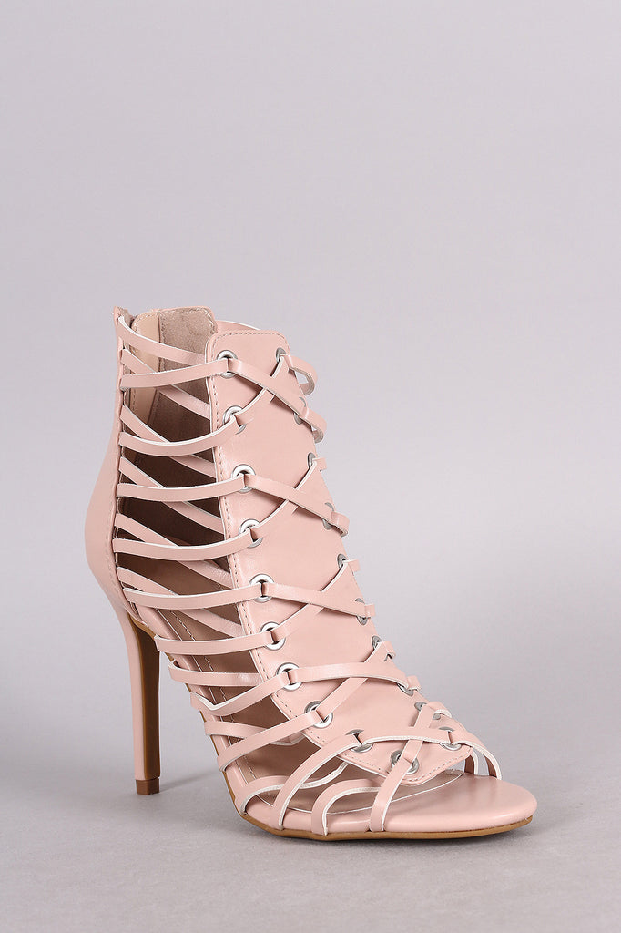 Shoe Republic LA Strappy Caged Stiletto Heel