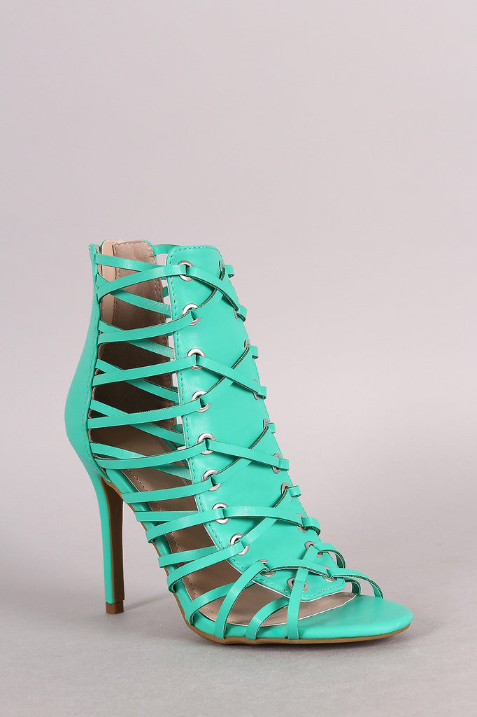 Shoe Republic LA Strappy Caged Stiletto Heel