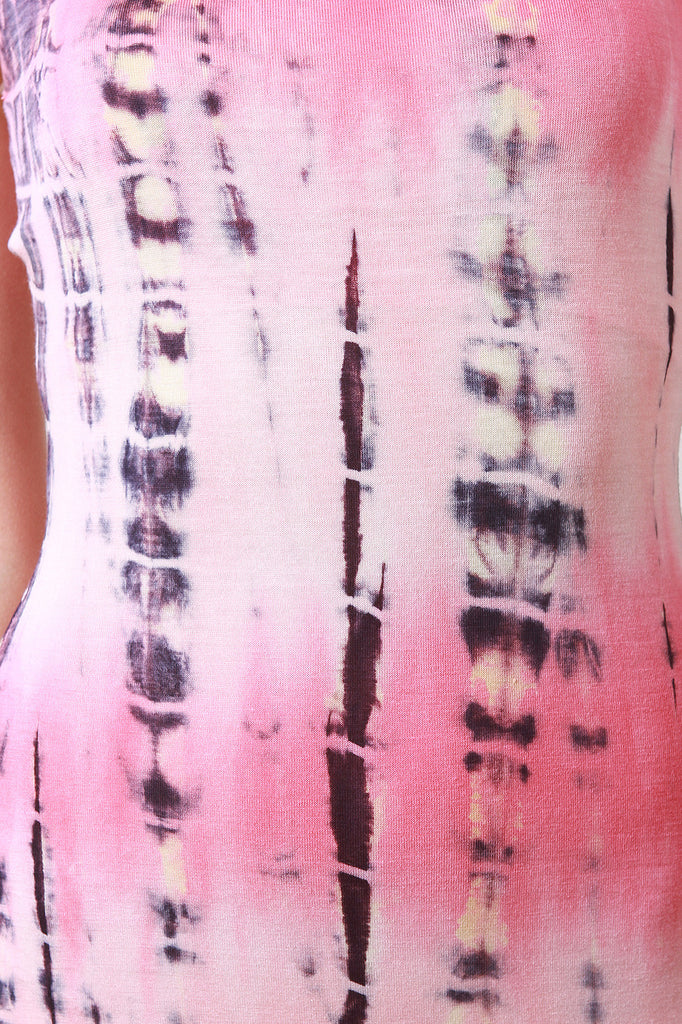 Sleeveless Crisscross Tie-Dye Bodycon Dress