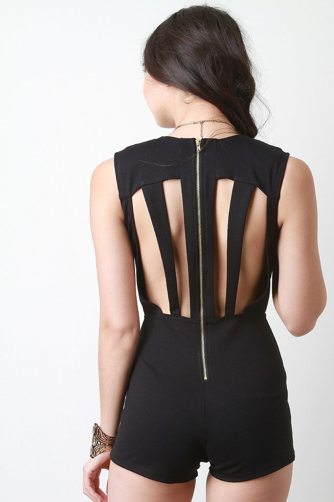 Sleeveless Cage Back Design Romper