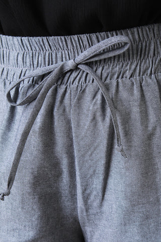 High Waist Chambray Shorts