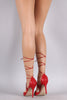 Breckelle Pointy Toe Lace Up Stiletto Pump