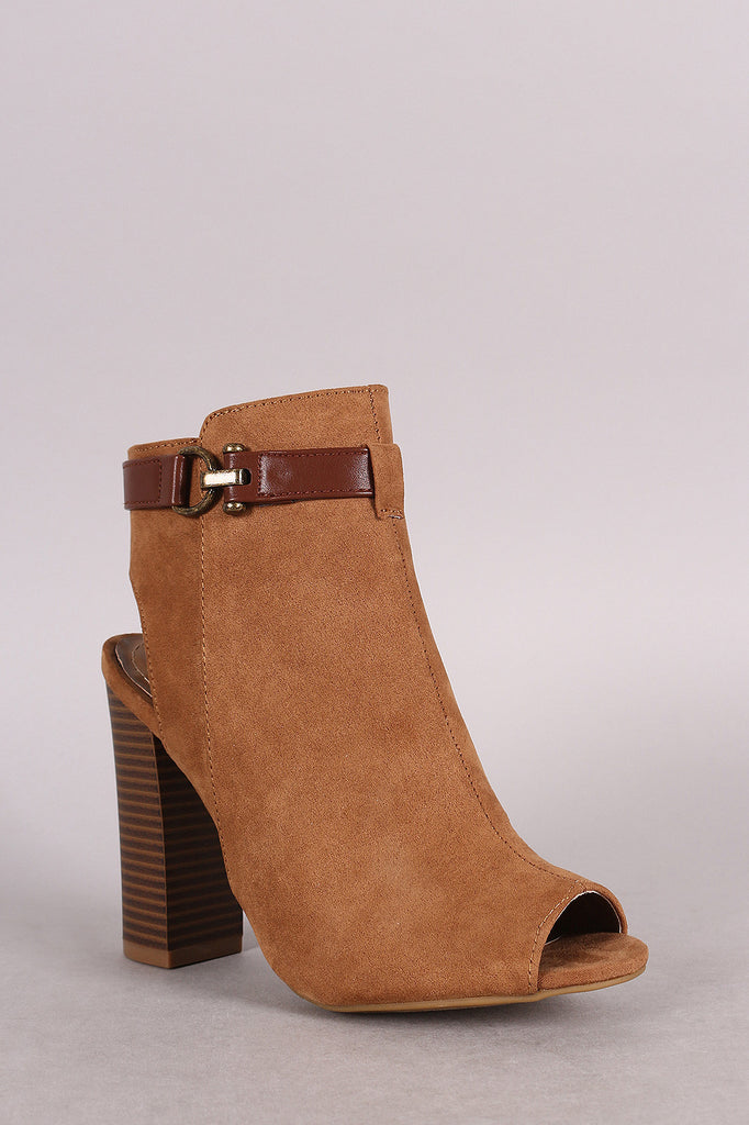 Bamboo Chic Peep Toe Buckled Booties