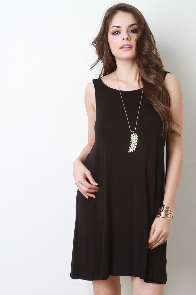 Sleeveless Strappy Back Shift Dress