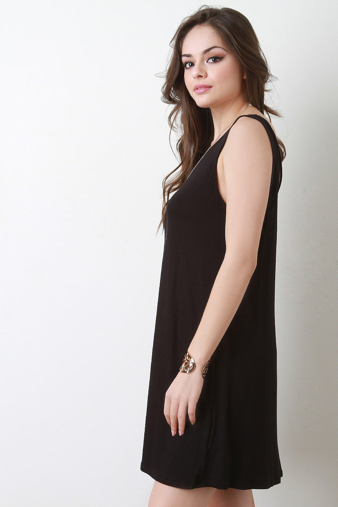 Sleeveless Strappy Back Shift Dress