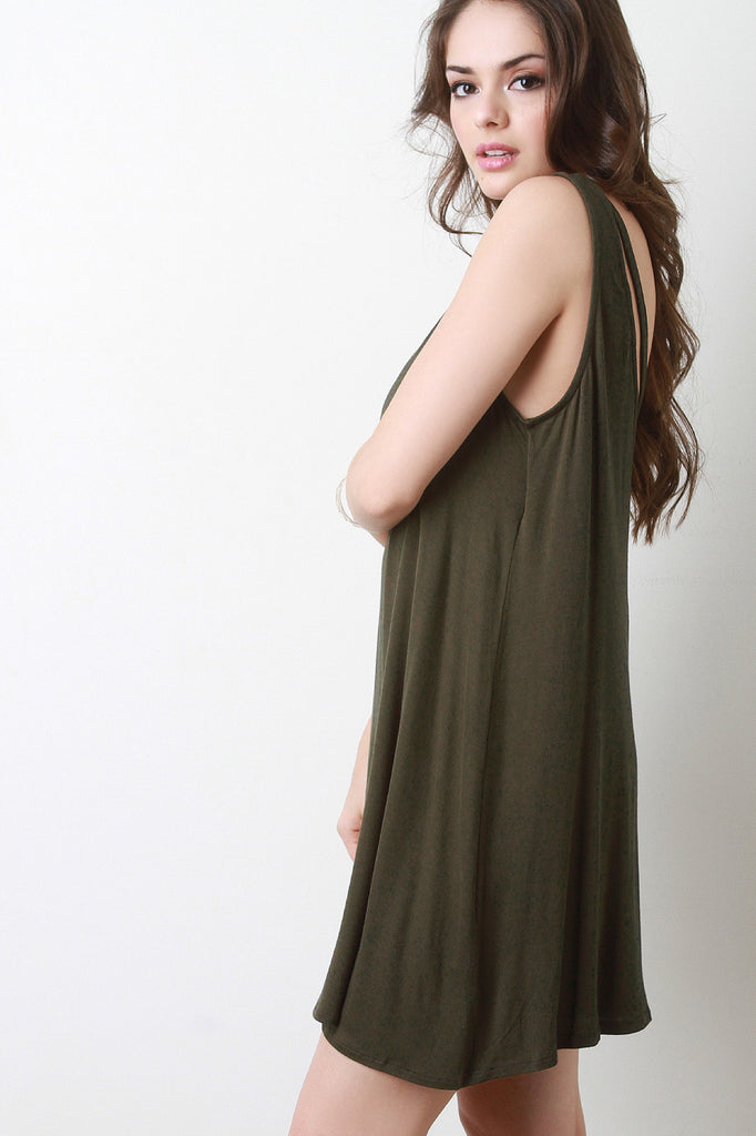 Sleeveless Strappy Back Shift Dress