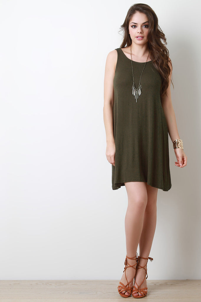 Sleeveless Strappy Back Shift Dress