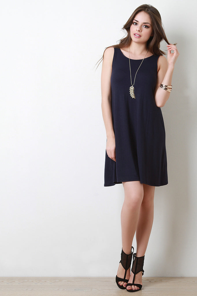 Sleeveless Strappy Back Shift Dress