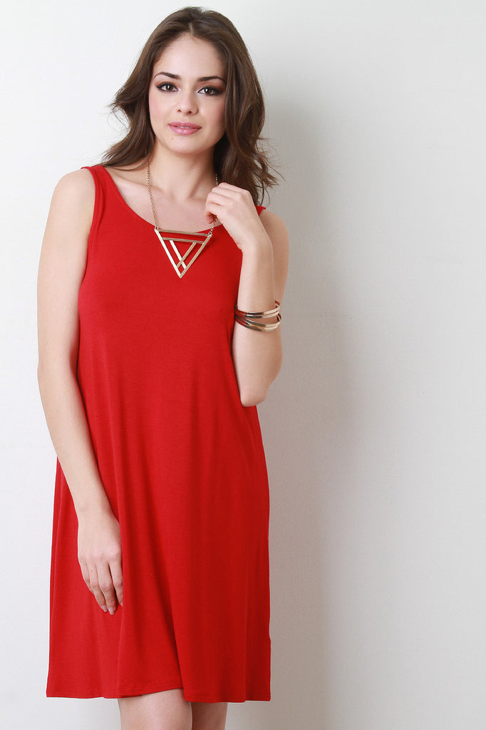 Sleeveless Strappy Back Shift Dress