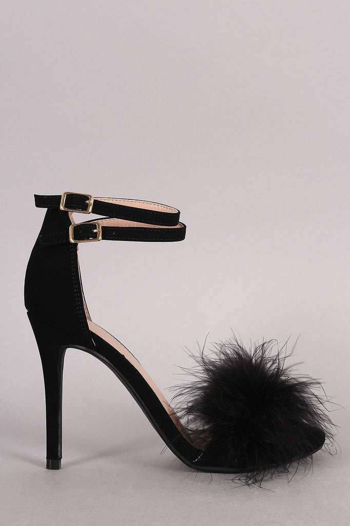 Shoe Republic LA Pom Pom Open Toe Heel