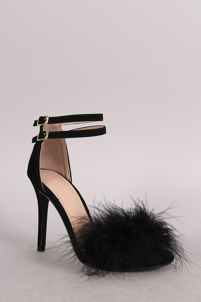 Shoe Republic LA Pom Pom Open Toe Heel