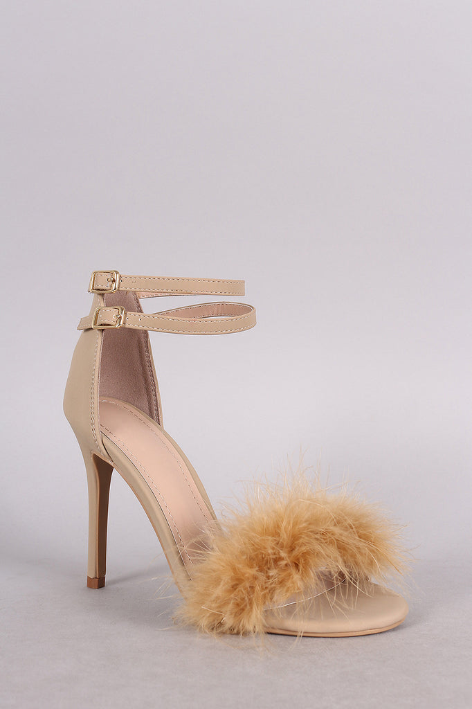 Shoe Republic LA Pom Pom Open Toe Heel