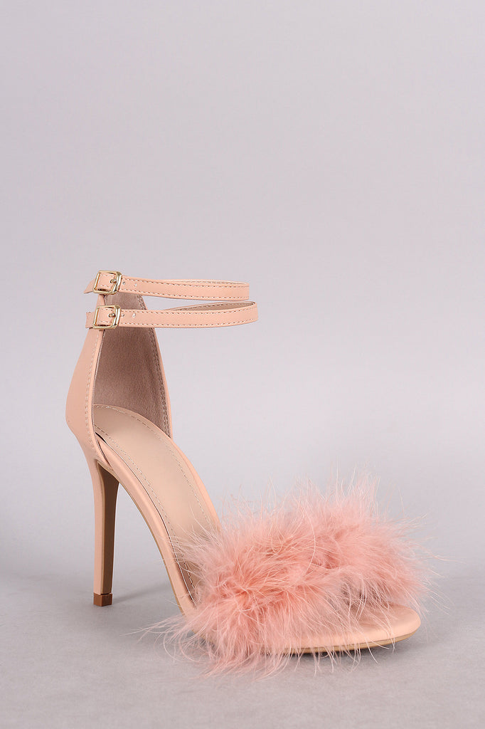 Shoe Republic LA Pom Pom Open Toe Heel