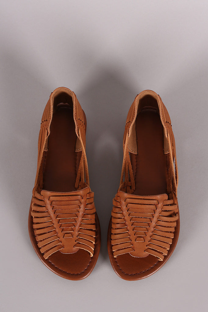 City Classified Woven Peep Toe Flat