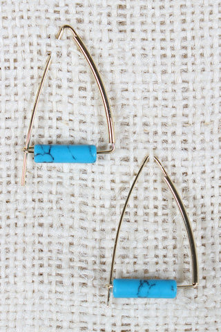 Howlite Triangle Drop Earrings