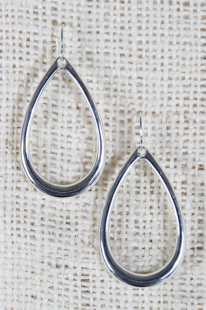 High-Polished Teardrop Dangle Earrings