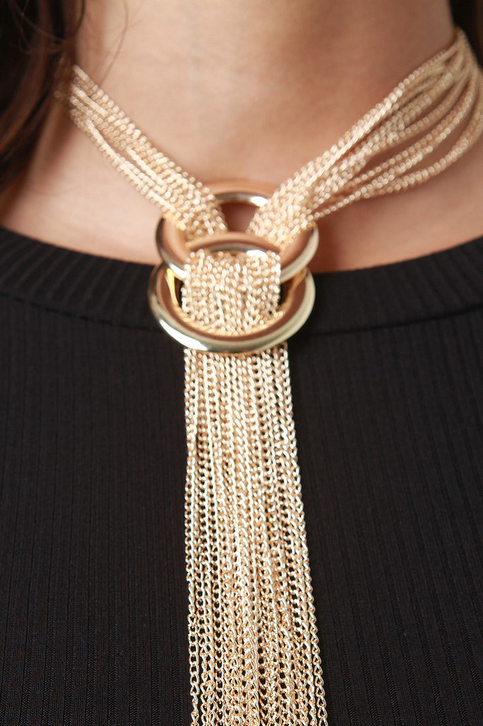 Multi-Strand Ring Accent Chain Necklace