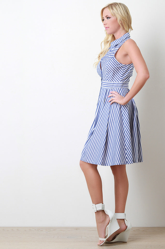 Striped Button Up Dress