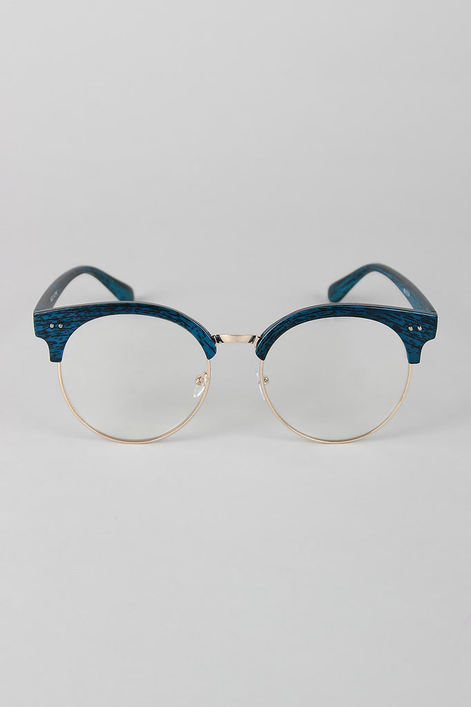 Faux Wood Horn Rimmed Glasses