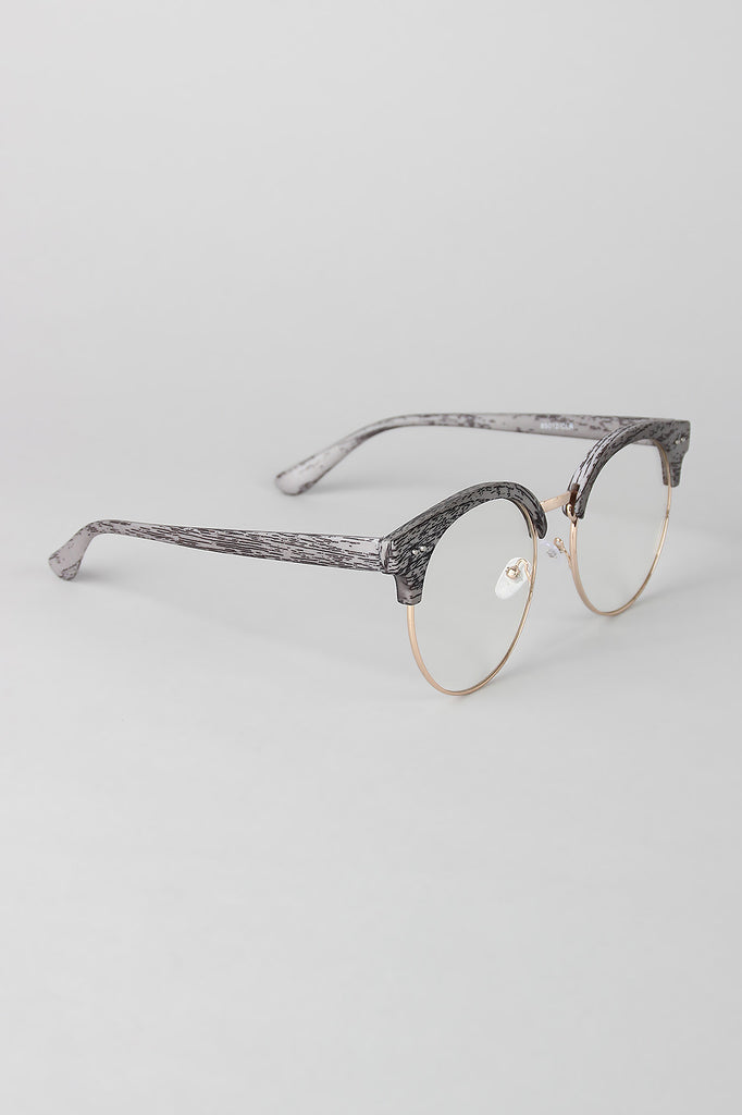 Faux Wood Horn Rimmed Glasses