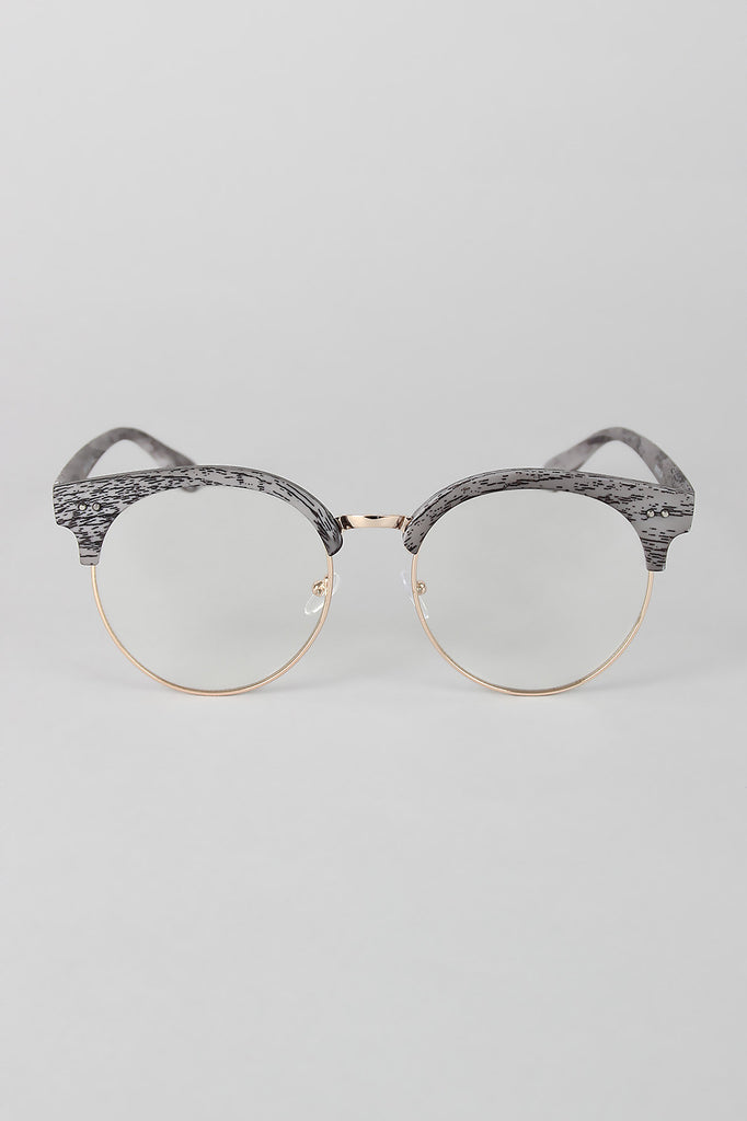 Faux Wood Horn Rimmed Glasses