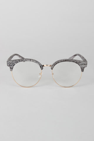 Faux Wood Horn Rimmed Glasses