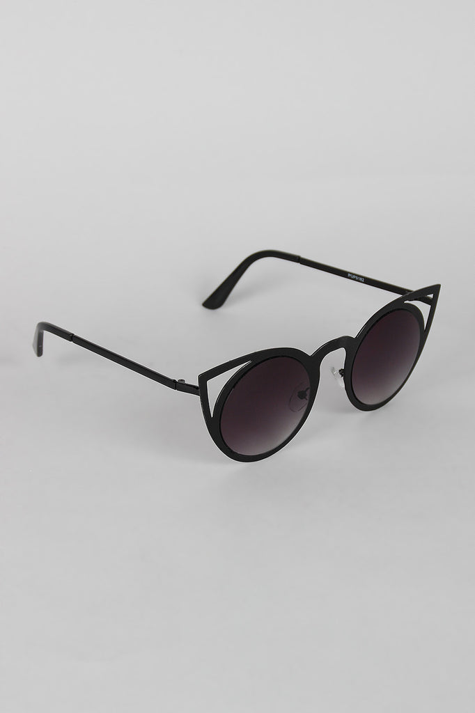 Polished Wild Cat Cut Out Sunglasses