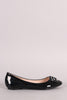 Studded Bow Patent Ballet Flat