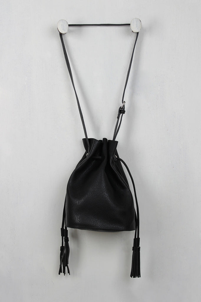 Double Tassel Drawstring Bucket Bag