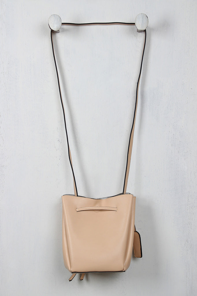 Vegan Leather Drawstring Bucket Bag