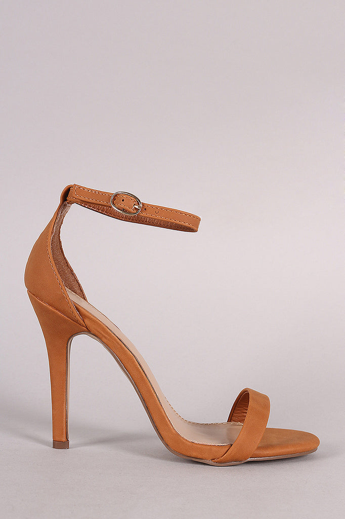 Breckelle Nubuck Thin Ankle Strap Stiletto Heel