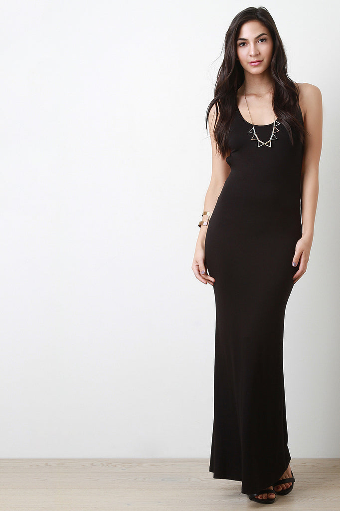 Solid Jersey Knit Maxi Dress