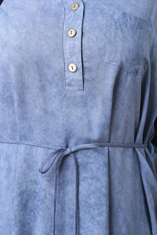 Light Wash Chambray Button-Up Midi Dress