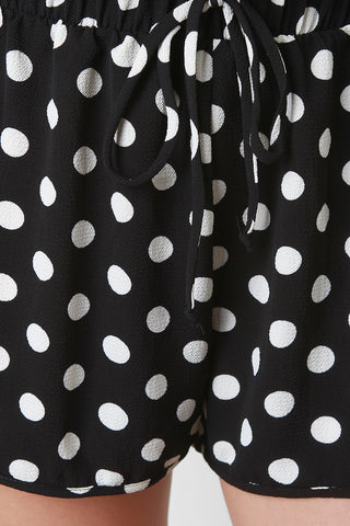 Drawstring Polka Dot Print Shorts