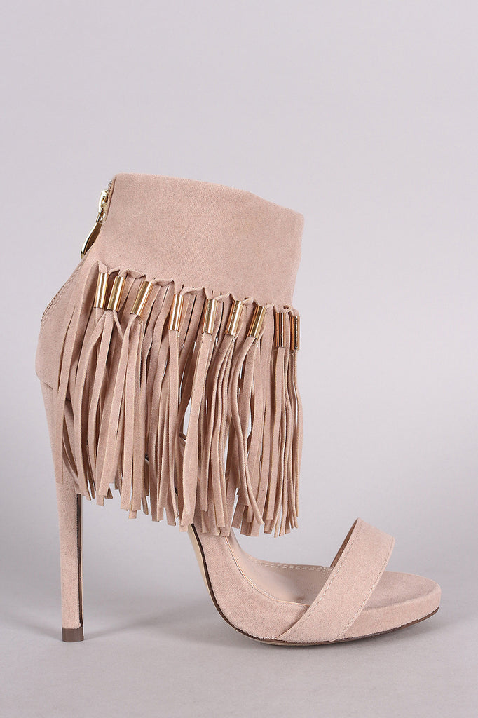 Liliana Suede Tassel Ankle Cuff Stiletto Heel