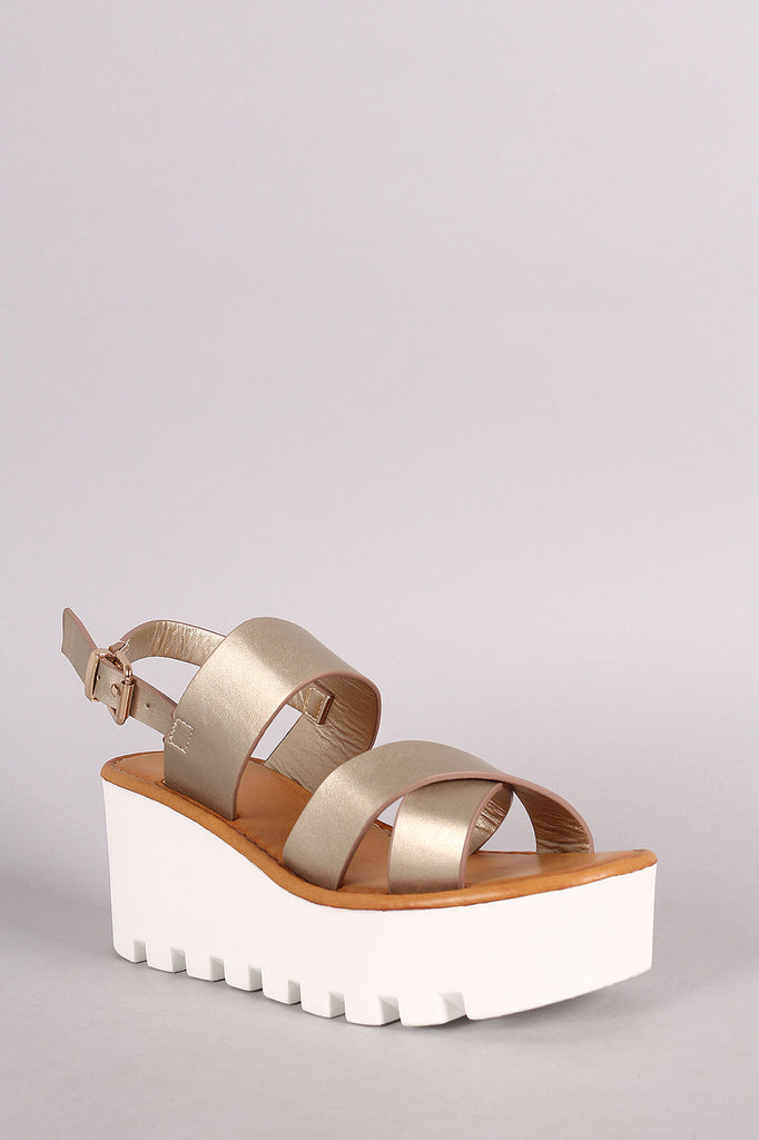 Crisscross Lug Sole Flatform Wedge