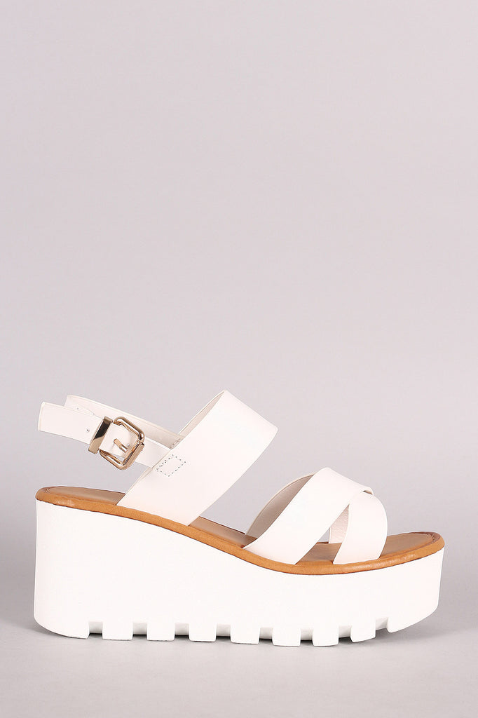 Crisscross Lug Sole Flatform Wedge